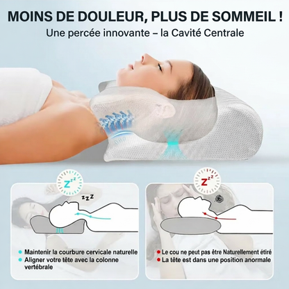 Oreiller Cervical Orthopédique Ergonomique Mémoire de Forme 2 en 1
